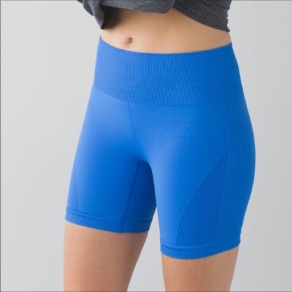 High-Waist Blue Women’s Bike Shorts